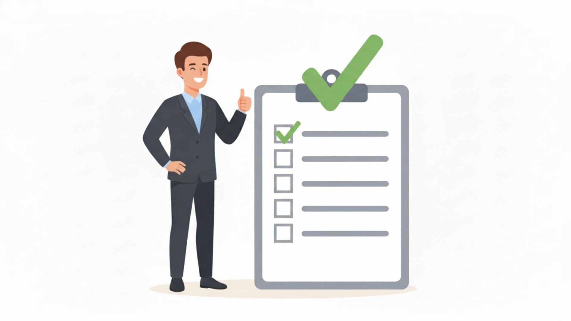 ilustração de corretor ao lado de uma prancheta listando um checklist para fechar mais contratos de locação