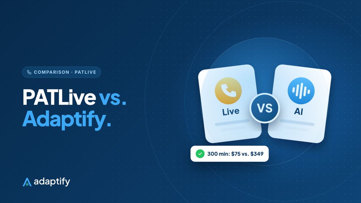 PATLive vs. Adaptify illustration: two answering options facing each other with a VS badge