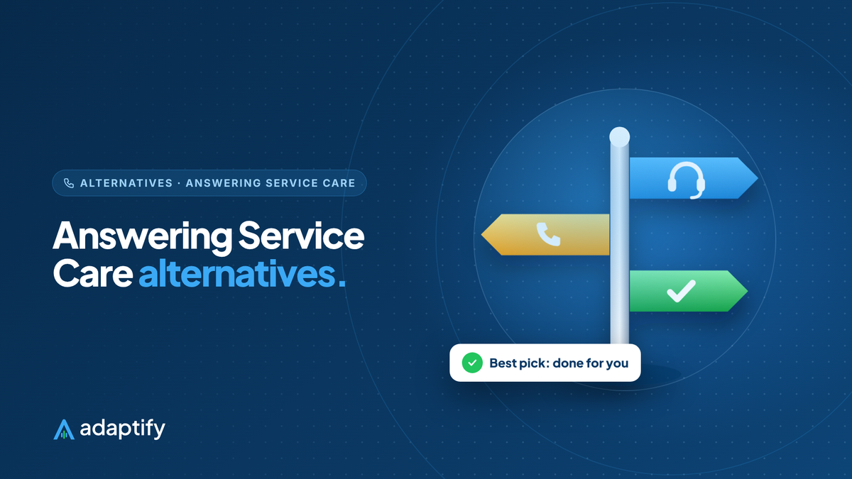 Answering Service Care alternatives illustration: answering options with the top choice checked