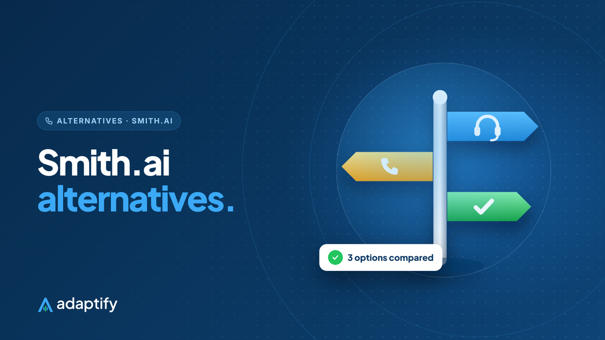 Smith.ai alternatives illustration: a signpost with three arrows pointing to different answering options