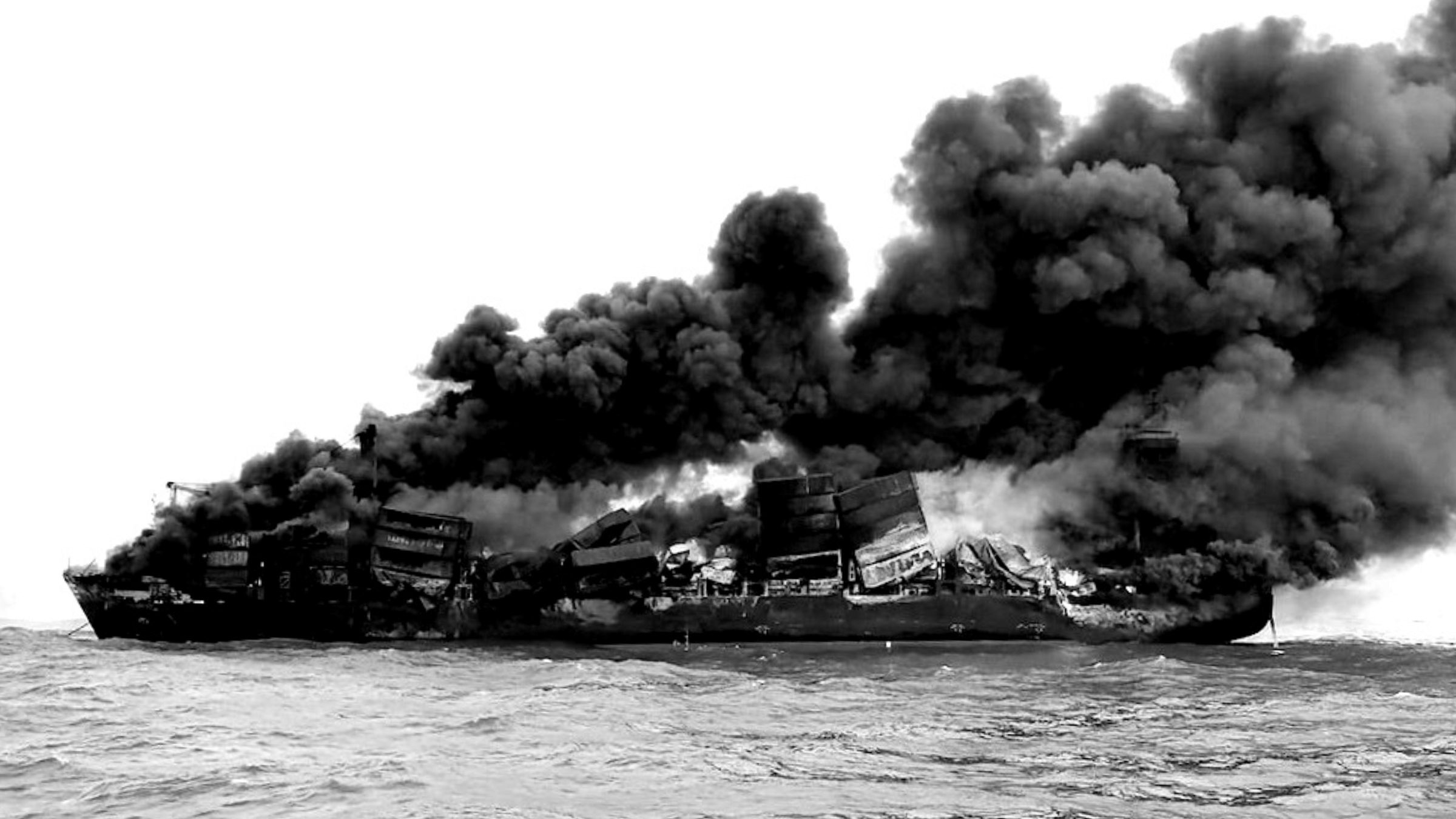 sri lanka burning cargo ship