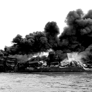sri lanka burning cargo ship