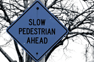 walking behind slow people