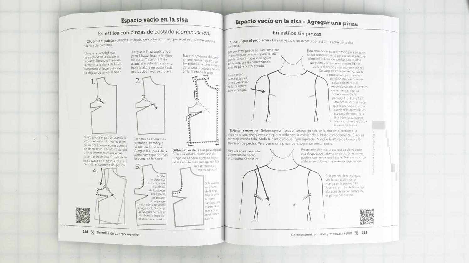 El libro de ajustes para patrones de costura - mockup