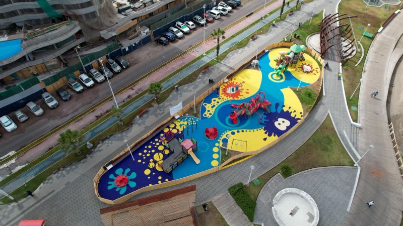 Vibrant Public Playground Along The Coastline Of Iquique