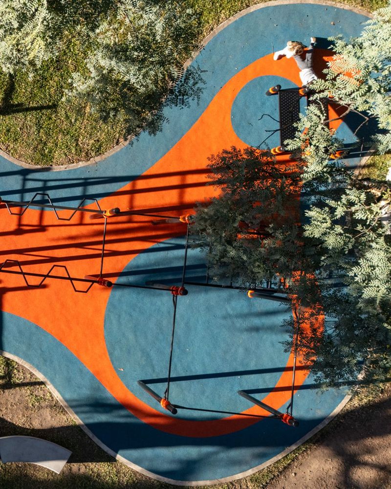 Vibrant Playground Surface at Plaza Serbia, Argentina