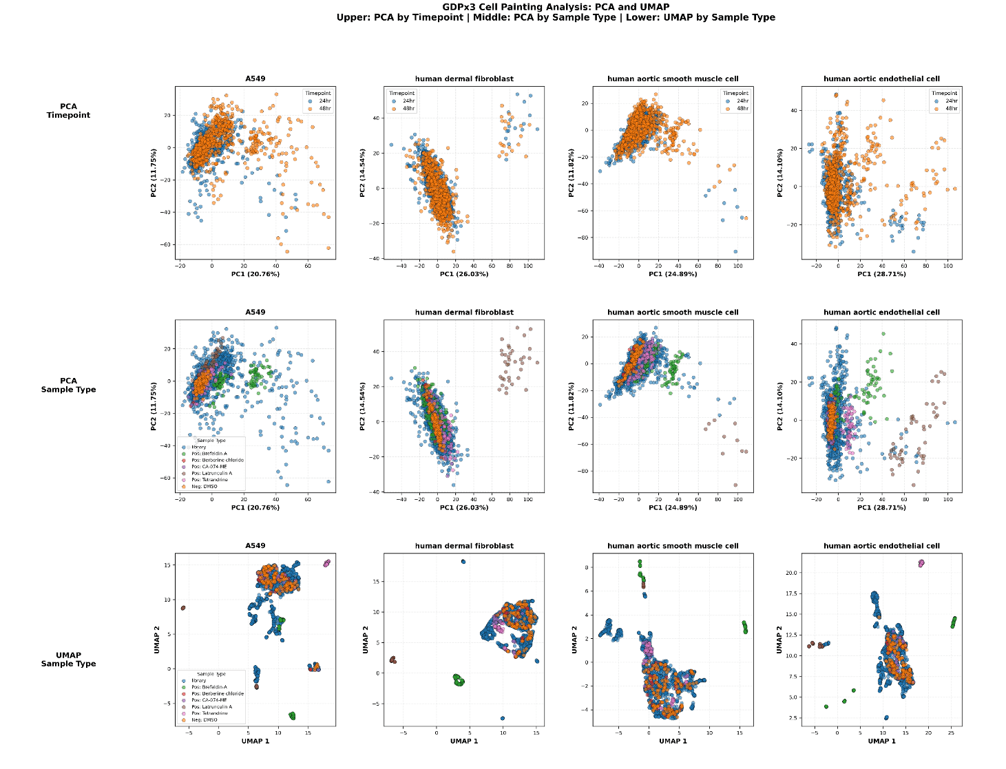 Figure 7. PCA and UMAP plots
