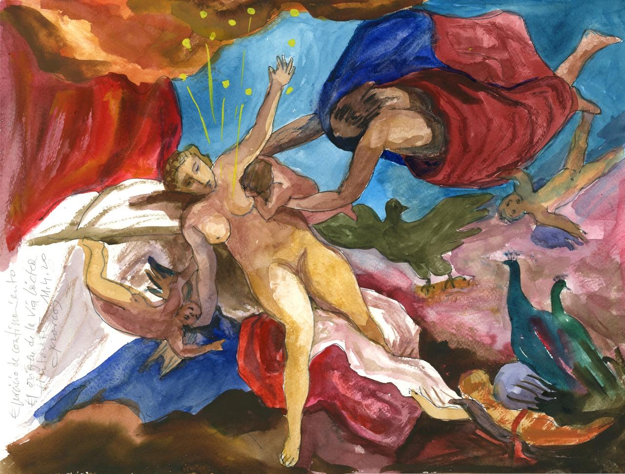 Ejercicio de confinamiento nº 17. El origen de la Vía Láctea (Tintoretto) -  Carmen Marcos, image size:1280x971