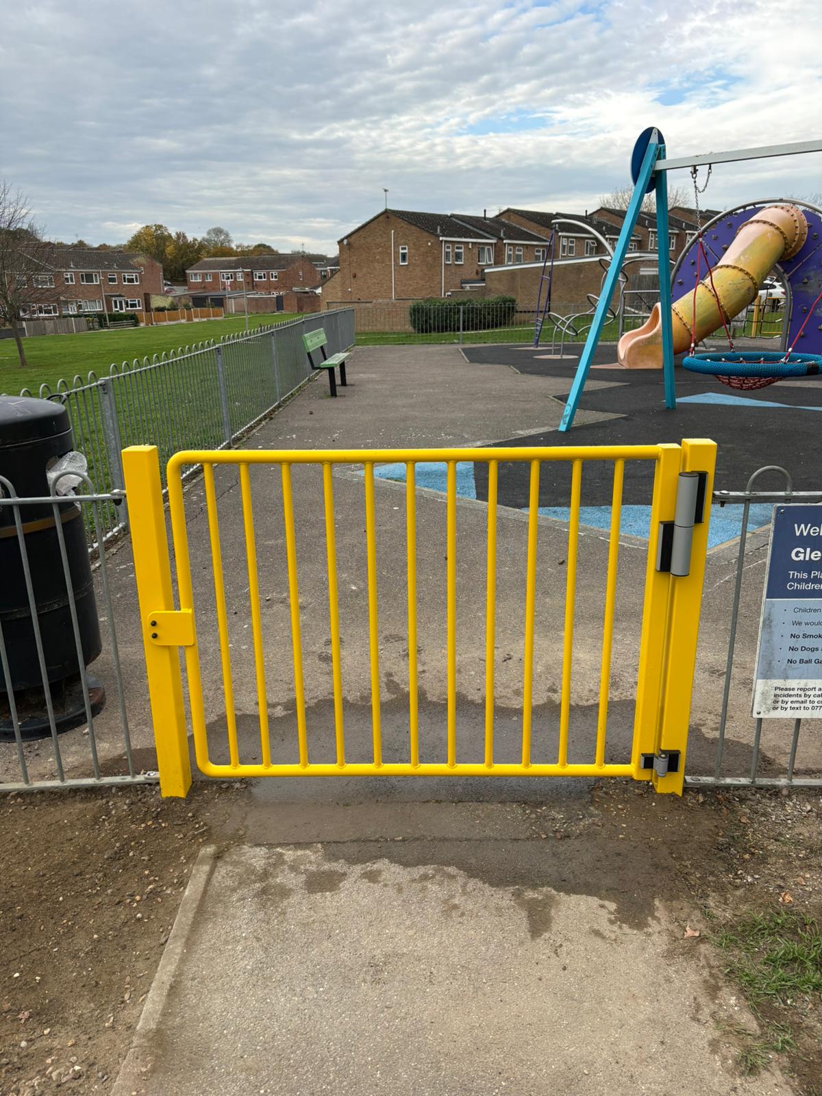 Playquip bespoke self closing playground gates 