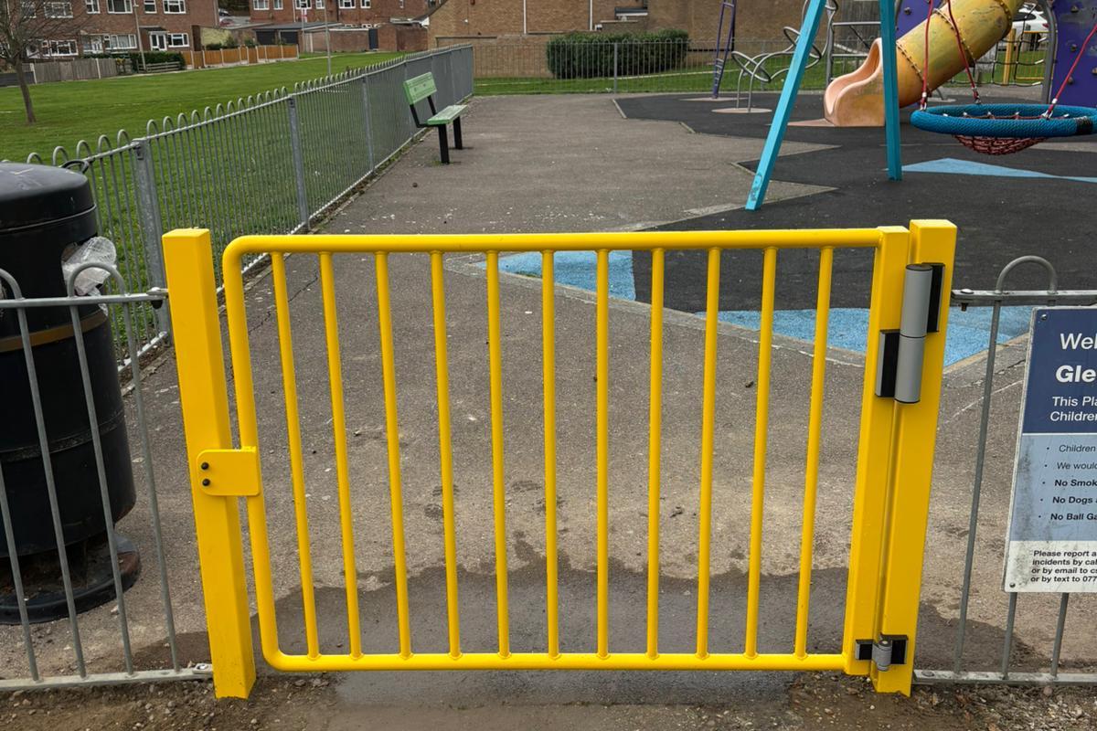 Playquip bespoke self closing playground gates