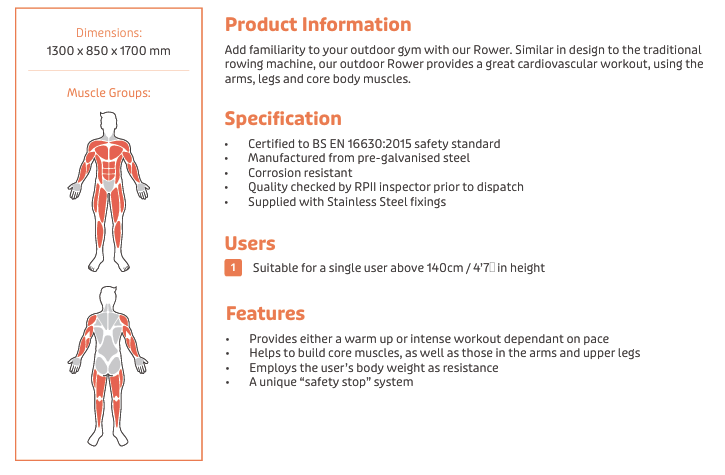 Rower Specification