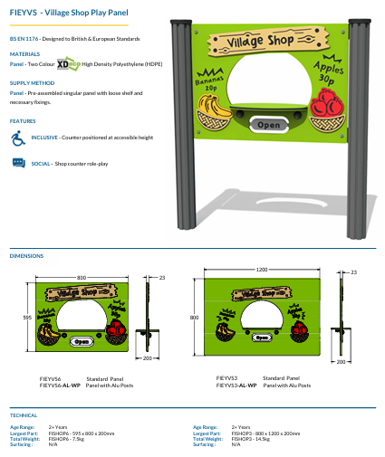 Village Shop Play Panel Specification