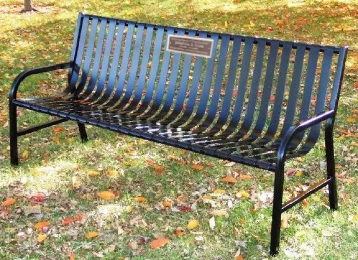 Metal memorial benches