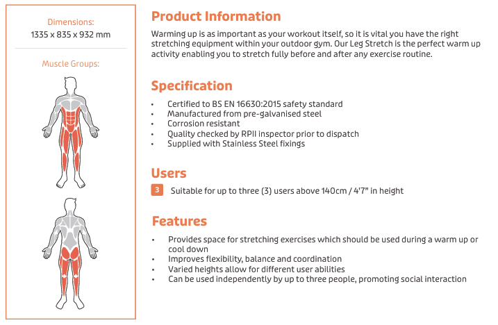 Leg Stretch Specification