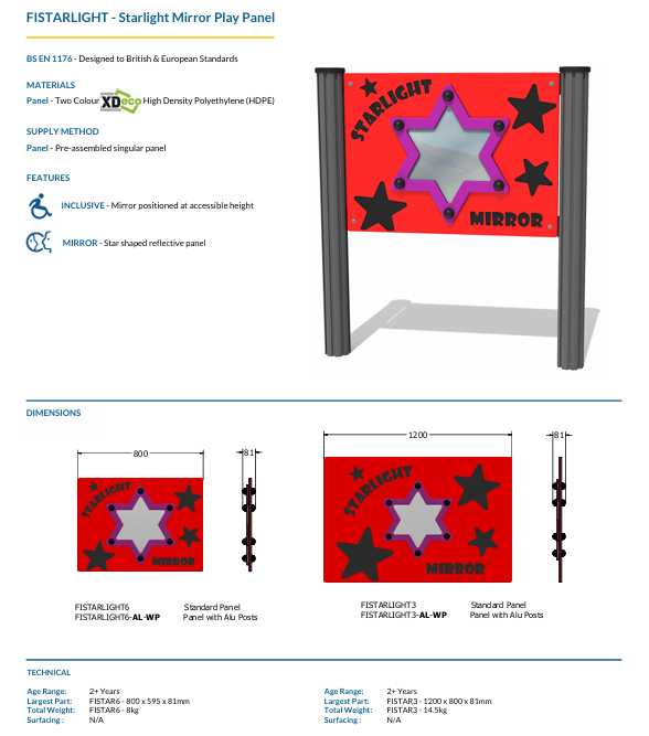 Starlight Mirror Play Panel Specification