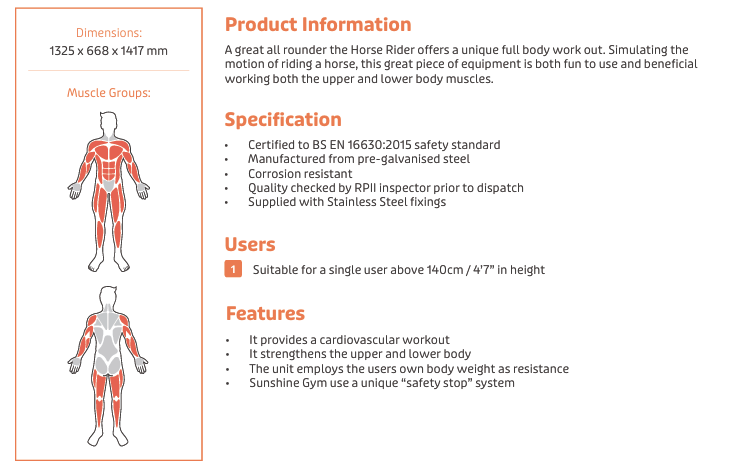 Horse Rider Specification