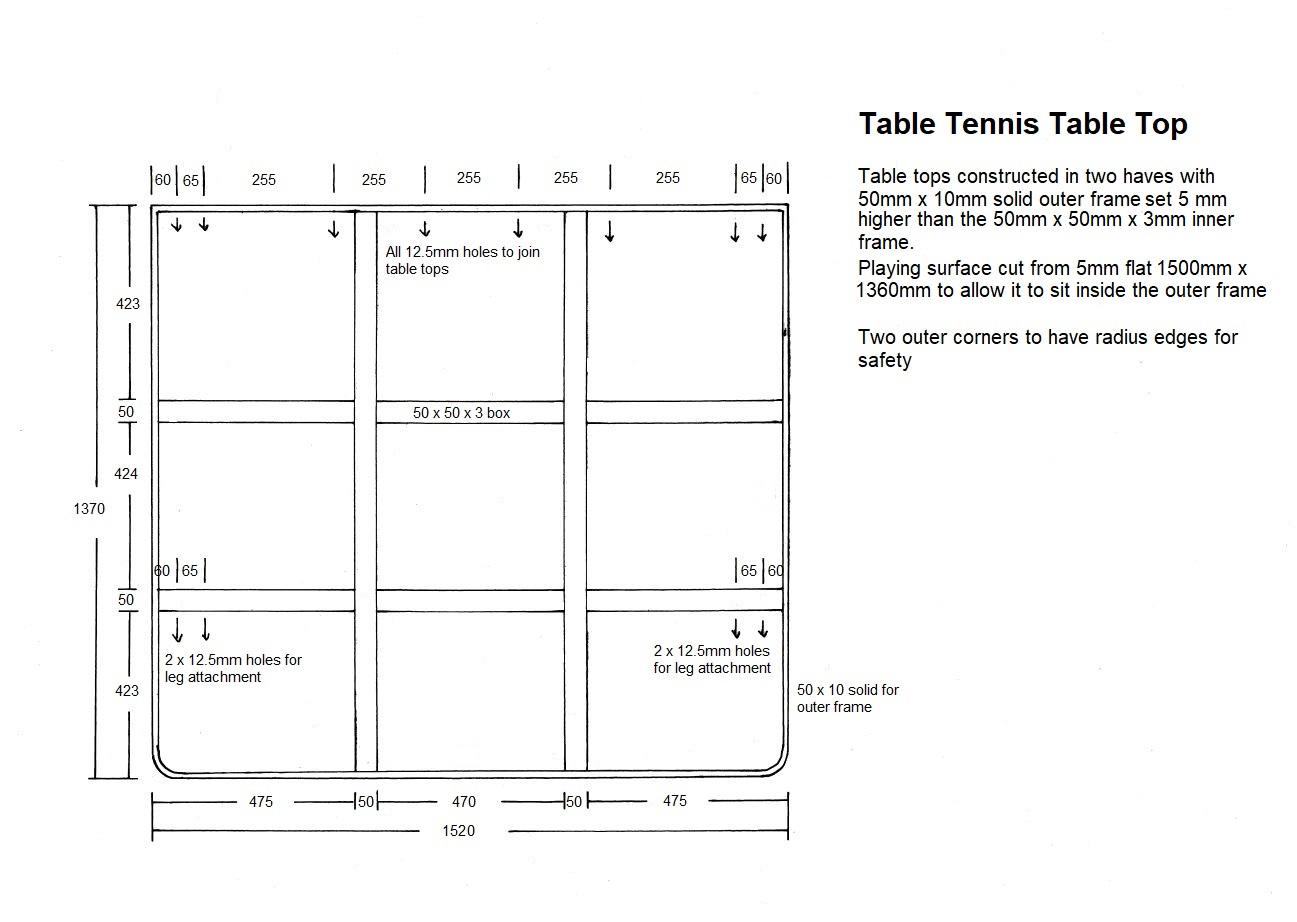 Anti Vandal table tennis tables (steel) Specification