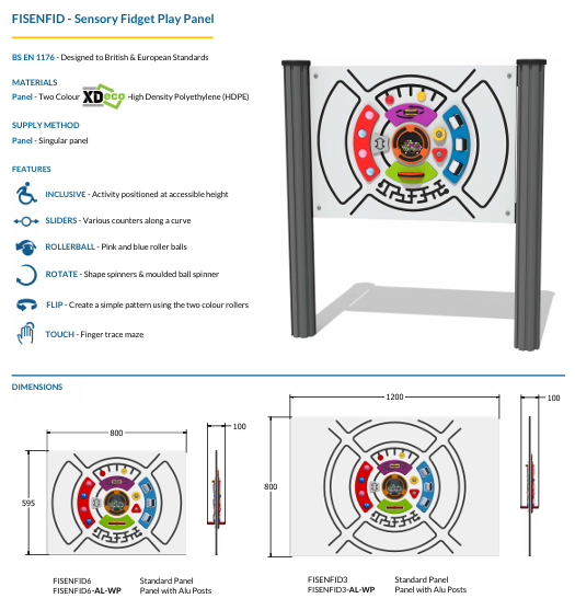 Sensory Fidget Play Panel Specification
