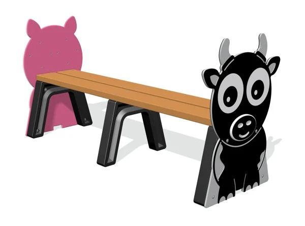 Farm Animals Backless Bench