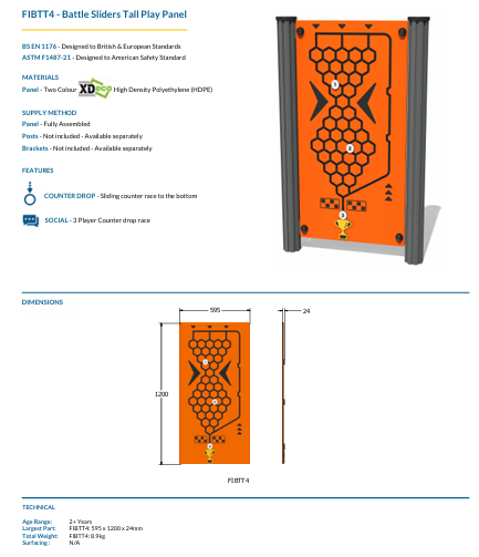 Battle Sliders Tall Play Panel Specification