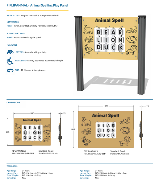 Animal spell panel Specification
