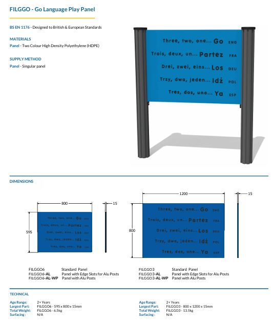 Go Language Play Panel Specification