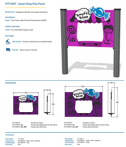 Sweet Shop Play Panel Specification