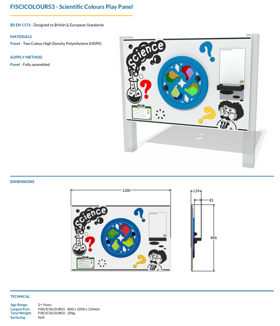 Scientific Colours Play Panel Specification