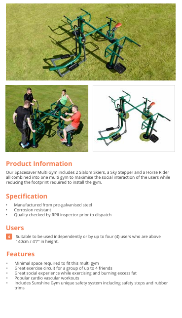 Spacesaver Multi Gym Specification