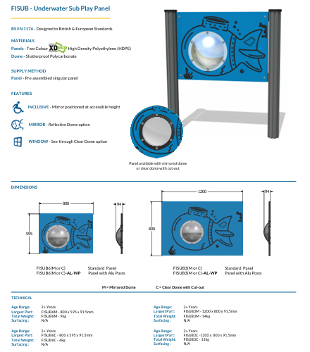 Underwater Sub Play Panel Specification