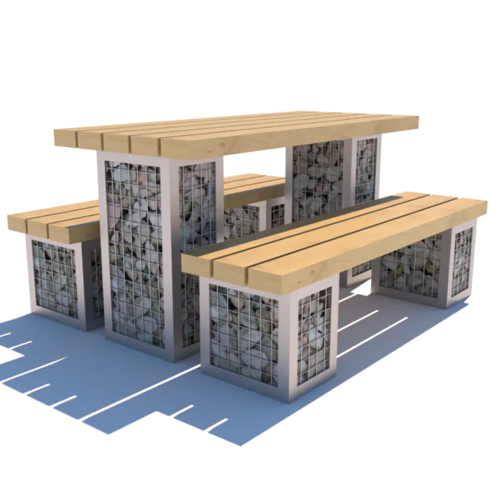 Gabion Picnic Table