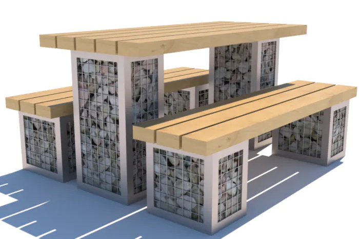Gabion Picnic Table