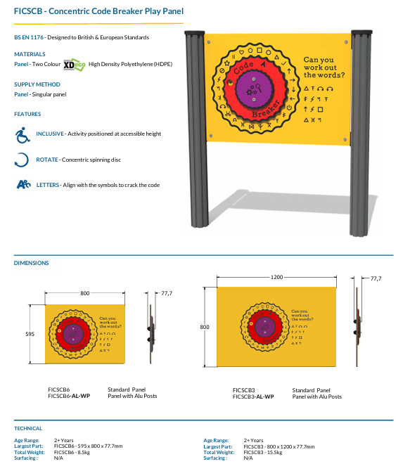 Concentric Code Breaker Play Panel Specification