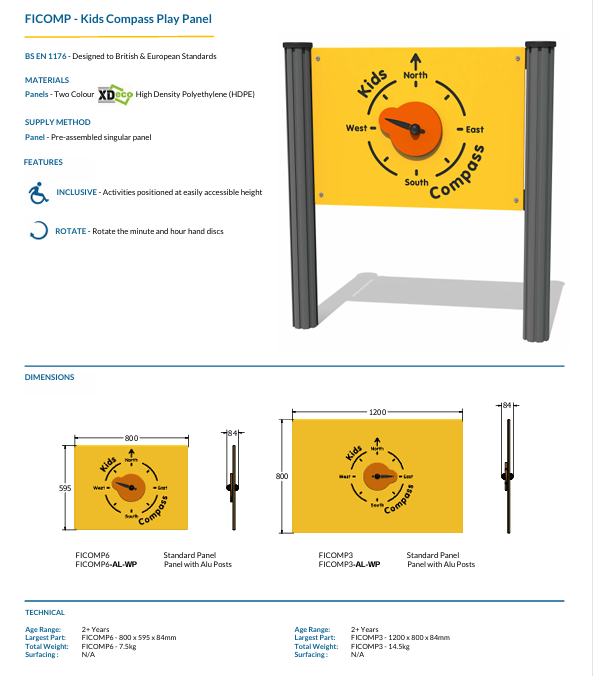 Kids Compass Play Panel Specification