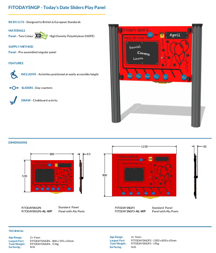 Today’s Date Sliders Play Panel Specification