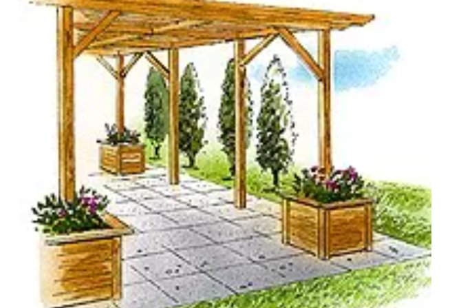 Pergolas with planters