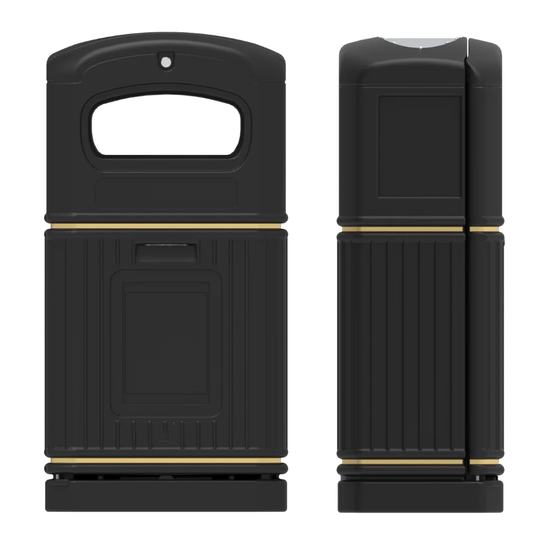 Heritage Slimline Black Litter Bin 72 Litres