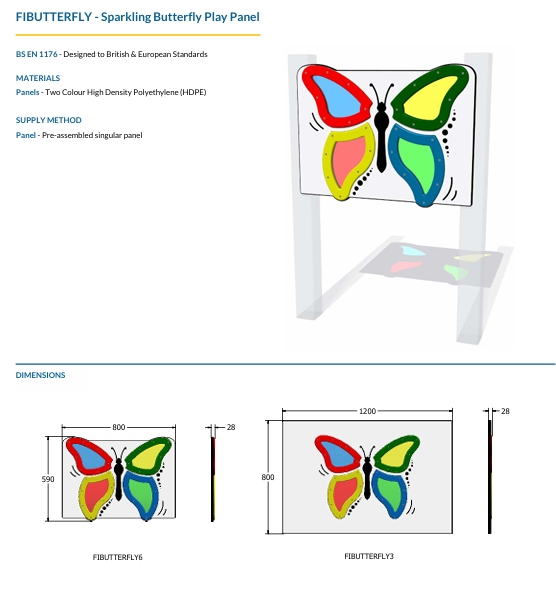 Sparkling Butterfly Play Panel Specification