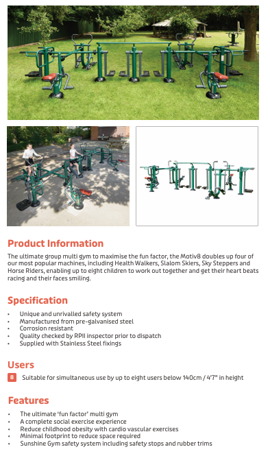 Children's Motiv8 Multi Gym Specification