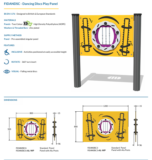 Dancing Discs Play Panel Specification