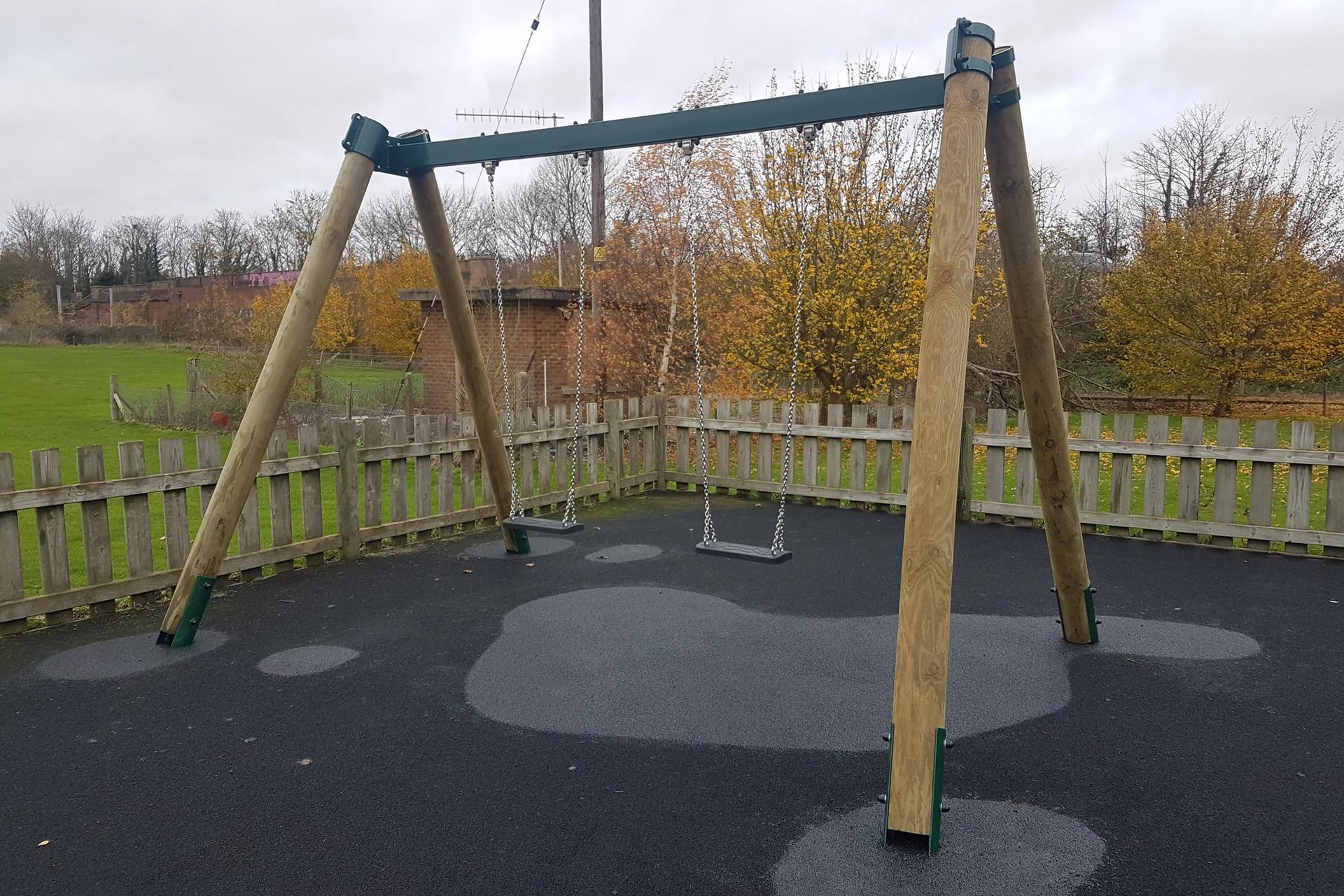 Wooden Flat-Seat Swing