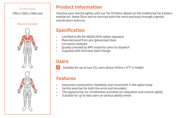 Tai Chi Discs Specification