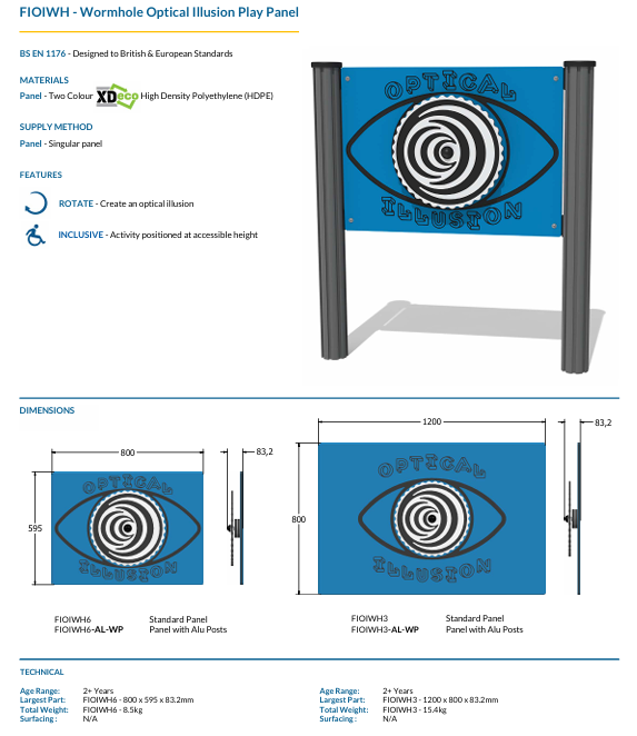Wormhole Optical Illusion Play Panel Specification