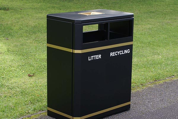 160R Dual Steel Recycling Bin