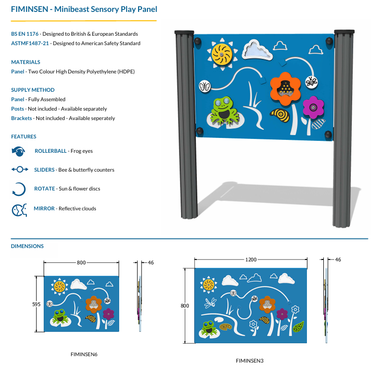 Minibeast Sensory Play Panel Specification