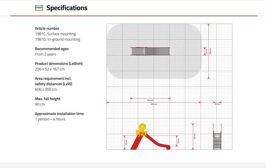 Octopus themed slide Specification