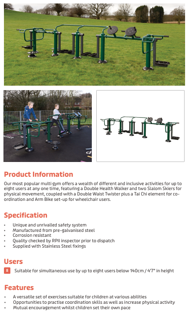 Children's Activ8 Multi Gym Specification