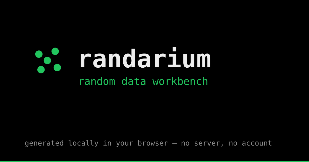 Random Data Generators · Randarium