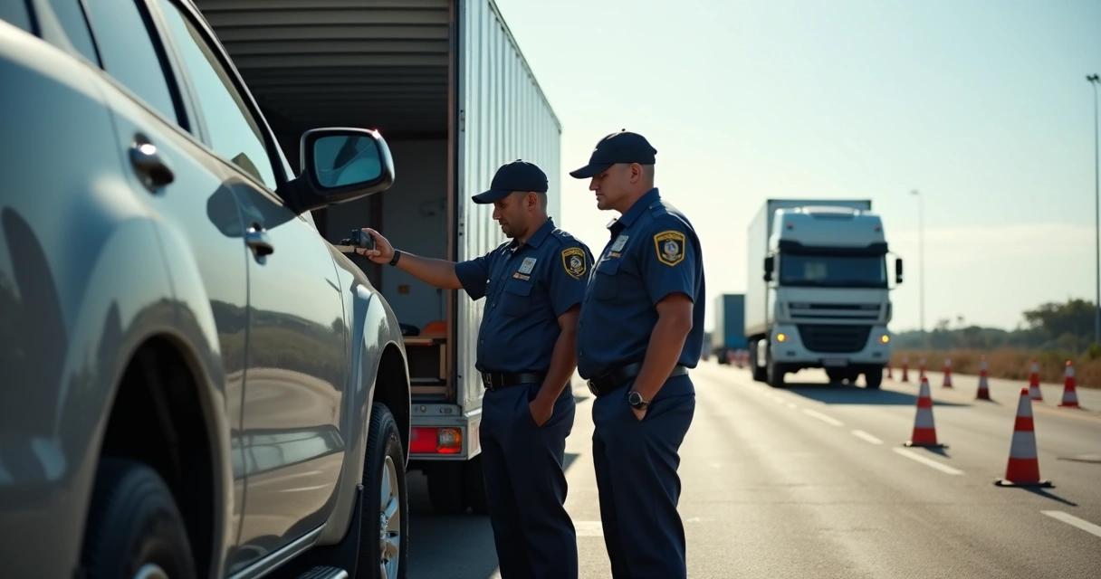 Fiscalização de veículo em operação de fronteira 