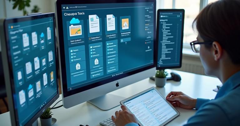Pastas digitais com comprovantes fiscais organizados